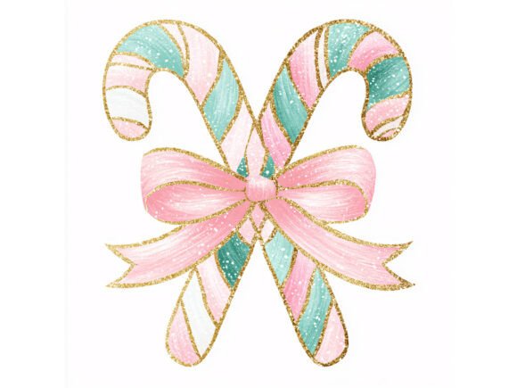 10 JPG Pastel Candy Cane Set: A Festive Illustration for Local Branding