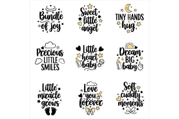 Baby Quotes and Illustrations Freebie Review for Real Projects