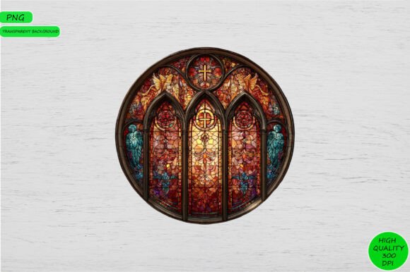 Christian Stained Glass Window PNG: A Unique Illustration for Local Business Branding