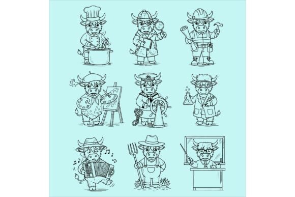 Collection of Cows Illustration Freebie for Creative Branding