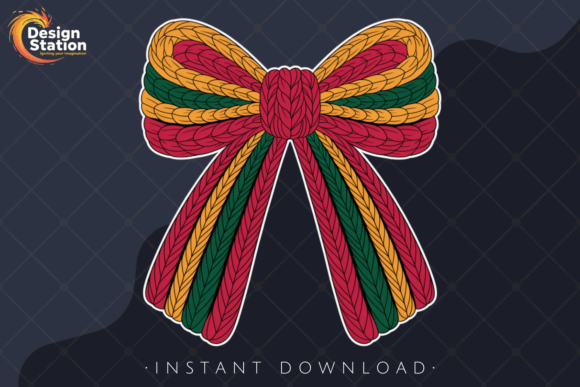 Crochet Juneteenth Bow Illustration PNG: A Versatile Graphic Design Asset