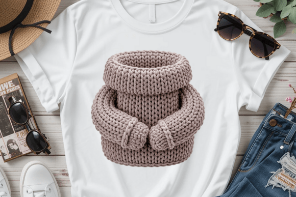 Crochet Scarf Mittens PNG: A Versatile Illustration for Creative Publishing