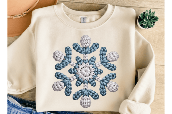Crochet Snowflake PNG: A Festive Illustration for Small Business Branding