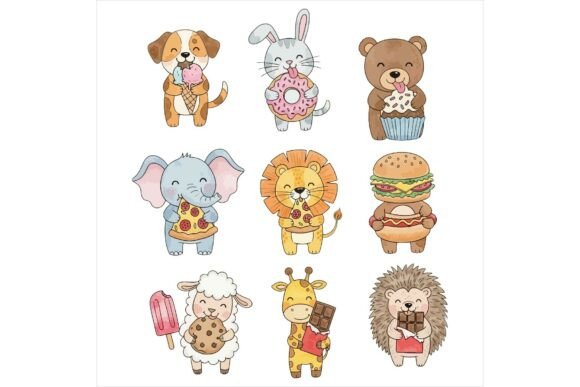 Cute Animals Eating Food Illustrations: A Designer’s Perspective