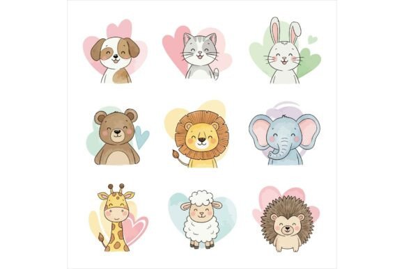Cute Cartoon Animals Kids Book Cover Set Review: A Must-Have Graphic Design Asset