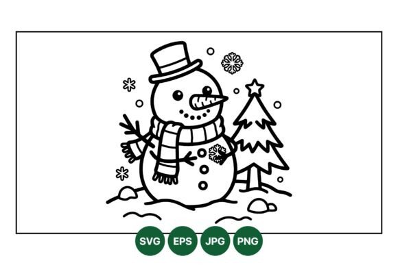 Cute Snowman Winter Clipart for Editorial and Web Design