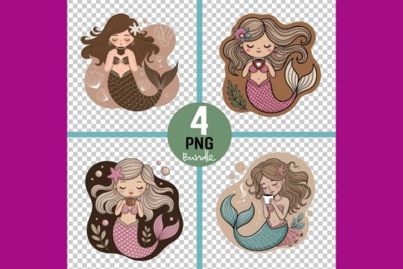 Freebie Whimsical Mermaid Illustrations for Creative Marketing