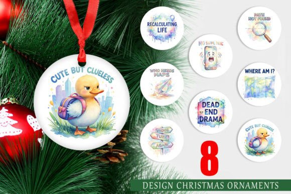 Funny Lost and Confused Ornament PNG: A Playful Illustration for Content Creators