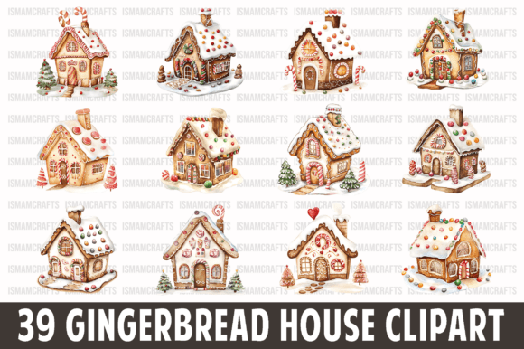 Gingerbread House Clipart Bundle PNG: A Festive Freebie for Crafters