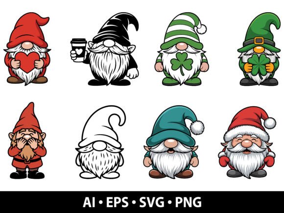 Gnome SVG Bundle: A Playful Graphic Design Asset for Creative Publishing