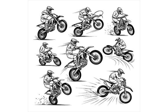 Motorcycle Rider Performing Tricks Illustration Review for Digital Sellers