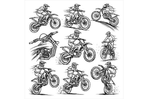 Motorcycle Riders Performing Tricks Illustrations for Bold Web Design
