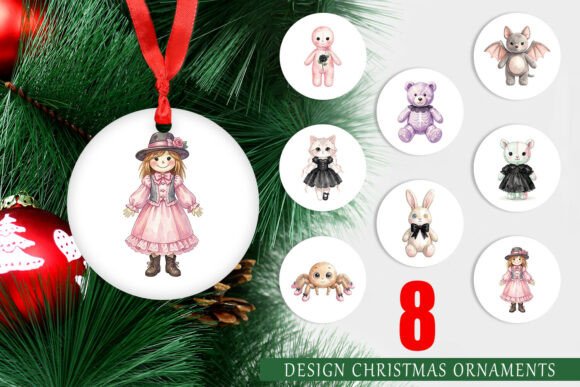 Pastel Goth Plushie Ornament PNG: A Versatile Illustration for Digital Sellers
