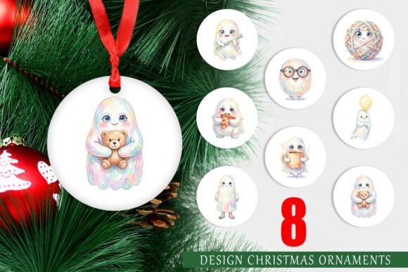 Quirky Ugly Cute Ghost Ornament PNG: A Playful Illustration for Local Branding