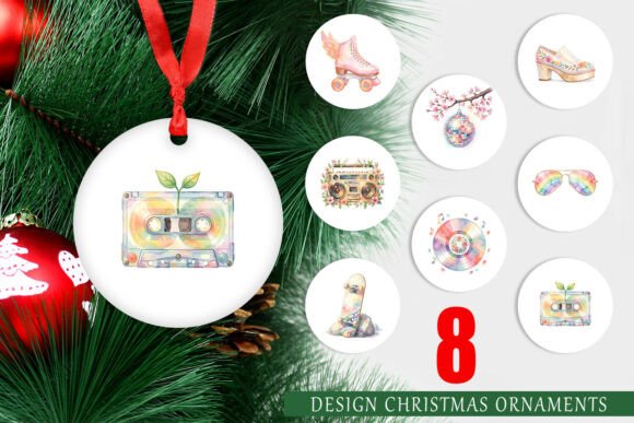 Retro 70s Roller Disco Art Ornament PNG: A Vibrant Design Asset for Creative Branding