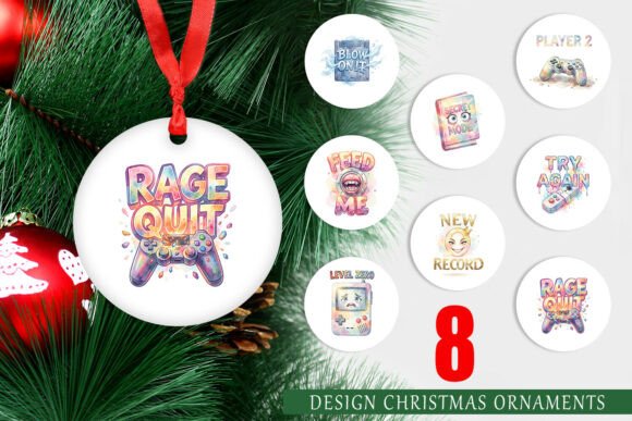 Sarcastic Retro Gaming Ornament PNG: A Bold Illustration for Branding with Flair