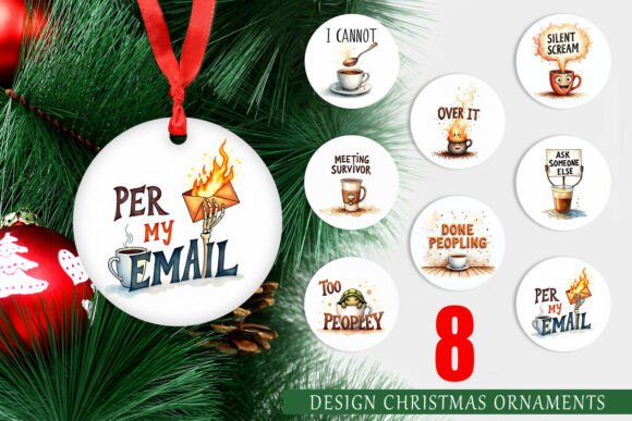 Snarky Office Coffee Ornament: A Playful Graphic Design Asset for Crafters