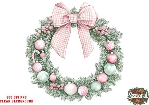 Soft Frost Ball Ornament Wreath PNG: A Festive Graphic Design Asset for Local Business Branding