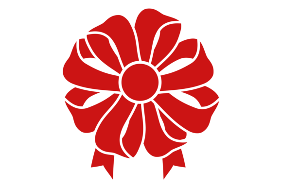 Stylish Red Rosette Bow Illustrations for Local Business Branding