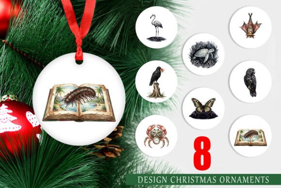 Tropical Gothic Wildlife Ornament PNG: A Bold Design for Embroidery Projects