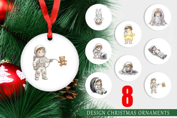 Watercolor Sleepy Astronaut Ornament Illustrations: A Seller’s Review